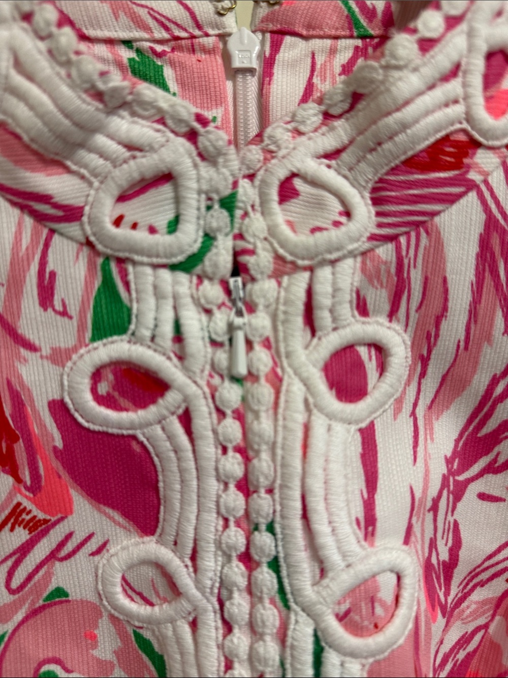 Lilly Pulitzer 💗Sleeveless Pink & Green Flamingo Print Shift Dress - Picture 5 of 15